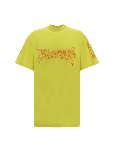 Balenciaga Darkwave T-shirt Oversized In Yellow