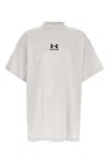 Balenciaga Chalk Cottonx Under Armour Oversize T-shirt In Gray