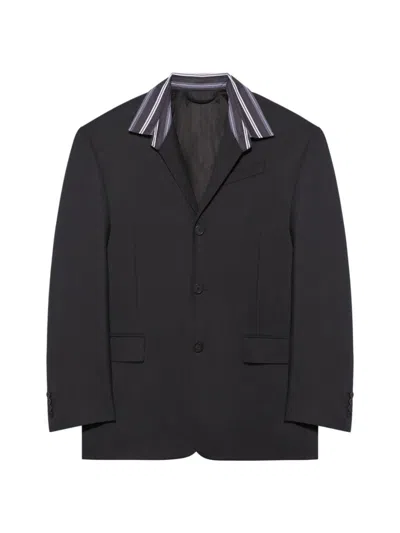 Balenciaga Men's Tailored Shirt Jacket In Black