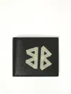 Balenciaga Cash Black Wallet In Grained Leather