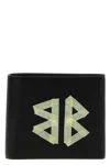 Balenciaga Cash Black Wallet In Grained Leather In Black