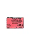 Balenciaga Men's Tape Type Long Coin And Card Holder In Black/red In Multi