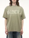 Balenciaga Crew Neck Distressed Neckline Graphic Print