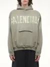 Balenciaga Tape Type Ripped Pocket Large Fit Fleece Hoodie
