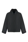 Balenciaga Men's Technical Fabric Hooded Full-zip Jacket In Black