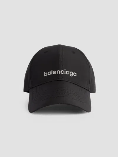 Balenciaga Logo Baseball Cap In Black