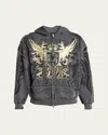 Balenciaga Zip-up Hoodie In Super Faded Wash Blk
