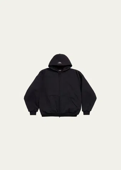 Balenciaga Men's Terry Tech Ski Jacket In Black