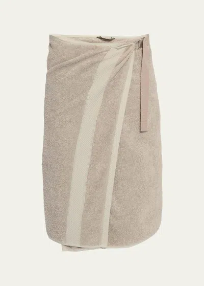 Balenciaga Men's Terry Towel Skirt In Neutral
