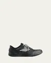 Balenciaga Hamptons Worn-out Low-top Leather Sneakers In Black