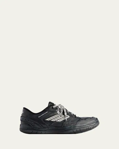 BALENCIAGA MEN'S THE HAMPTONS LEATHER AND POLYESTER SNEAKERS