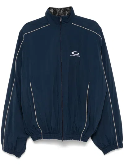 Balenciaga Deconstructed Track Jacket In 8065 Navy