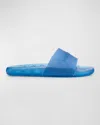 Balenciaga Logo-embossed Rubber Slides In 4632 Blue