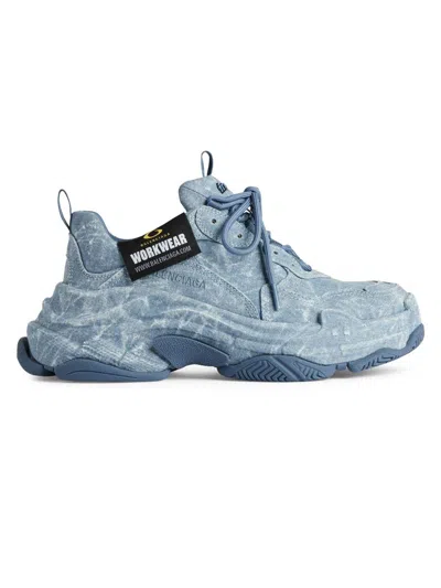 Balenciaga Triple S Lace-up Sneakers In Blue