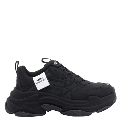 Balenciaga Men Triple S Sneakers In Black