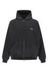 Balenciaga Men Grey Sweatshirt With Fixed Hood And Logo Detail On The Front In Cotton Man In Gray