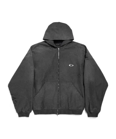 BALENCIAGA BALENCIAGA LOOP SPORTS ICON EMBROIDERED ZIPPED HOODIE