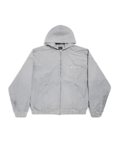Balenciaga Men's Trompe L'œil Hoodie In Heather Grey