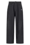 Balenciaga Grey Oversize Pants With Logo Detail On The Front And Logo Patch On The Rear In Cotton Man In Black