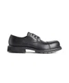 Balenciaga Black Truck Leather Derby Shoes In Black