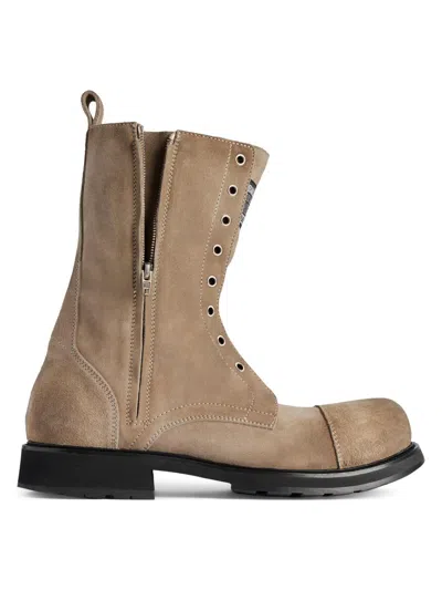 Balenciaga Men's Truck Lace-up Boots In Nude