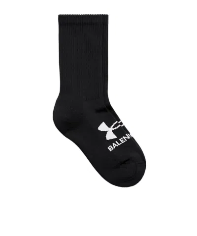 Balenciaga Men's Under Armour Tennis Socks In Black/white