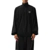 Balenciaga High Collar Zip Pockets Elastic Cuffs Jacket In Black