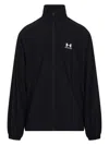 Balenciaga High Collar Zip Pockets Elastic Cuffs Jacket In Black