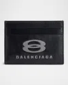 Balenciaga Men's Unity Leather Card Holder In 1000 Black