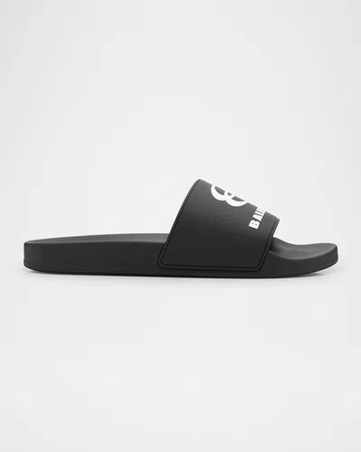 Balenciaga Rubber Slide Sandals For The Pool In Black