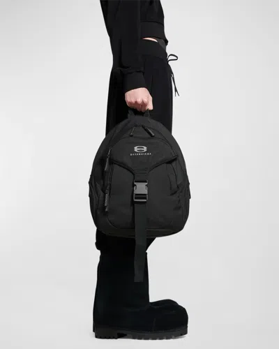 Balenciaga Men's Unity Medium Nylon Backpack In 1000 Black