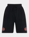 Balenciaga Men's Unity Sports Icon Long Shorts In Black