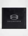 Balenciaga Men's Unity Square Bifold Wallet In 1000 Black