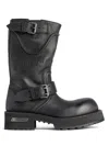 Balenciaga Venom Boots In Worn-out Effect Leather Shoes In Black