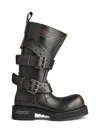 Balenciaga Venom Buckle-strap Leather Boots In Multi