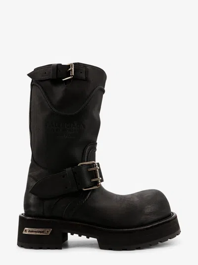 Balenciaga Men Venom Leather Boots In Animal Print