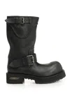 Balenciaga Venom Boots In Worn-out Effect Leather Shoes In Black