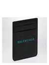 Balenciaga Black Vertical Card Holder With Logo Print Men
