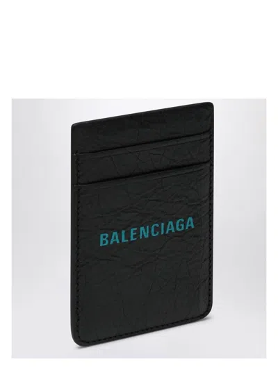 BALENCIAGA MEN'S VERTICAL CARD HOLDER WITH LOGO PRINT