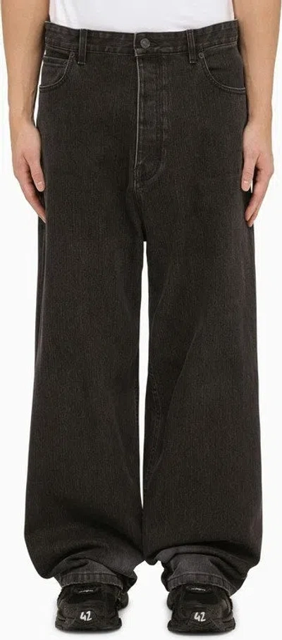 Balenciaga Men's Washed Skiwear Jeans In Black