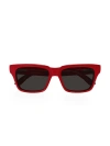Balenciaga Men's Weekend Bb0346s 55mm Square Sunglasses In Red Dark Grey