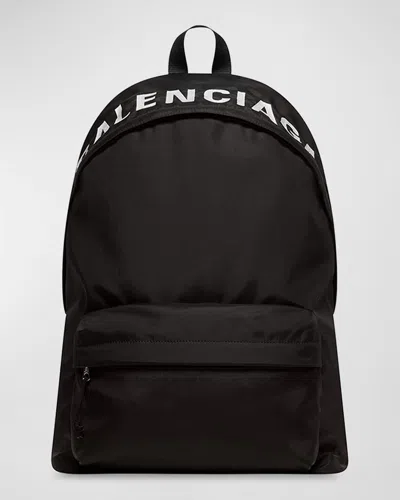 Balenciaga Men's Wheel Backpack In 1060 Black/black