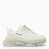 Balenciaga Triple S Clear Sole White Low Top Sneakers In White