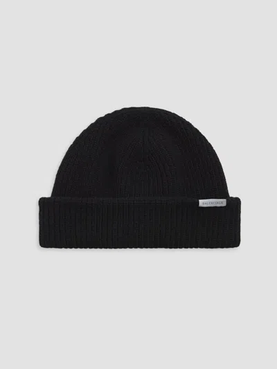 Balenciaga Logo-patch Beanie Hat In Black
