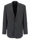 Balenciaga Wool Blazer With Notch Lapel And Pockets In Gray