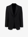 Balenciaga Wool Blazer With Peak Lapel And Flap Pockets In Black