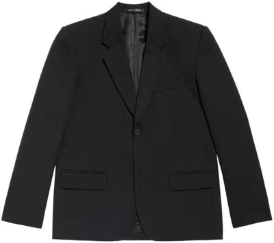 BALENCIAGA MEN'S WOOL SINGLE-BREASTED BLAZER JACKET