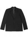 Balenciaga Black Wool Blazer With Single-button Closure In Multicolor