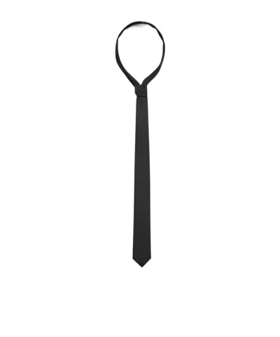 Balenciaga Wool Logo Tie In Black