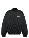 Balenciaga Black Sweatshirt With High Neck And Front And Rear Logo Print In Cotton Blend Man